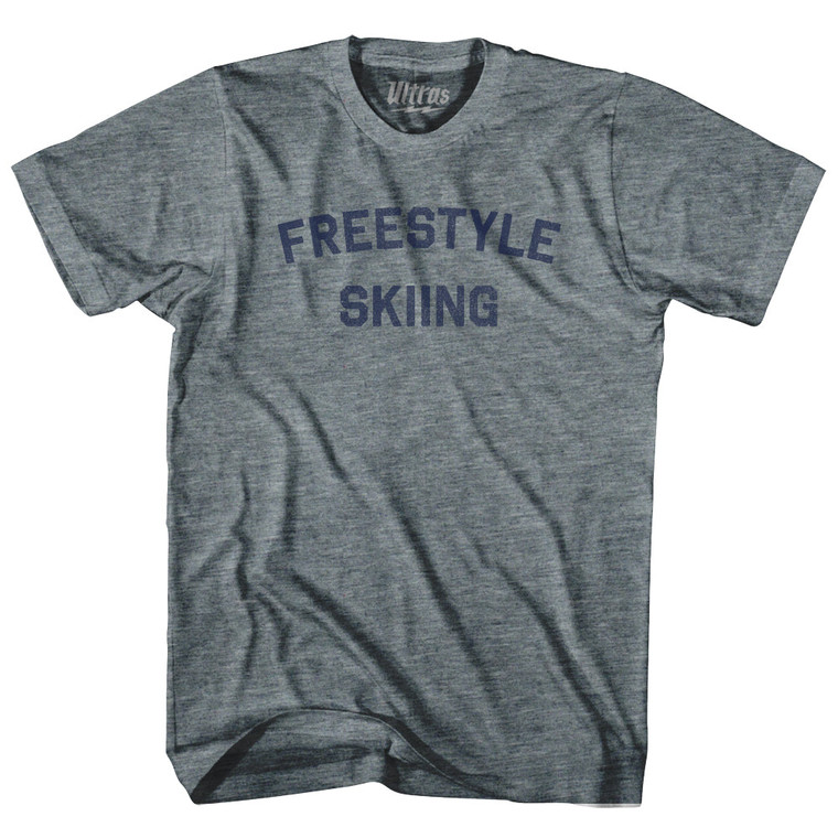 Freestyle Skiing  Womens Tri-Blend Junior Cut T-Shirt - Athletic Grey