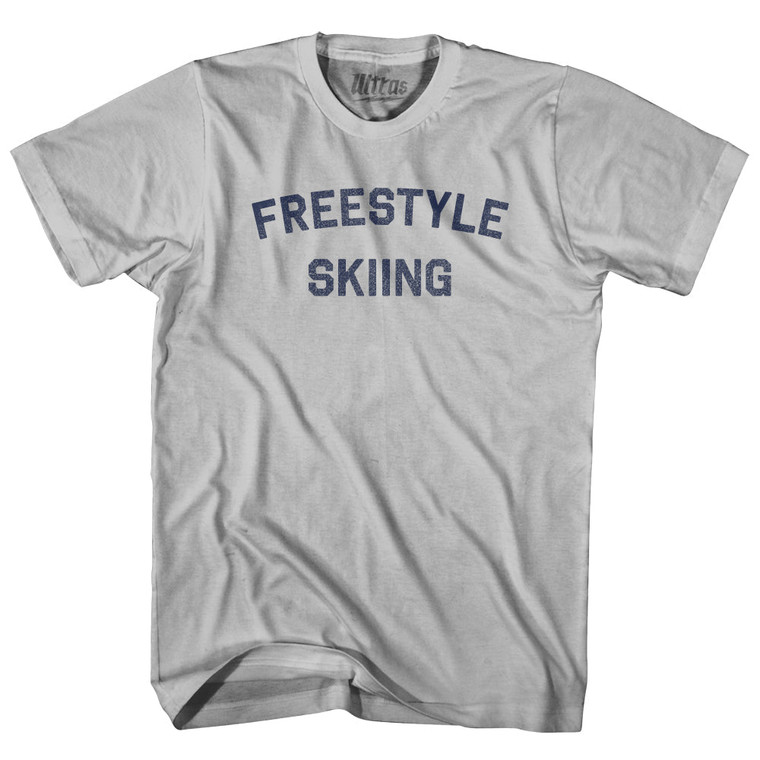 Freestyle Skiing  Adult Cotton T-shirt - Cool Grey