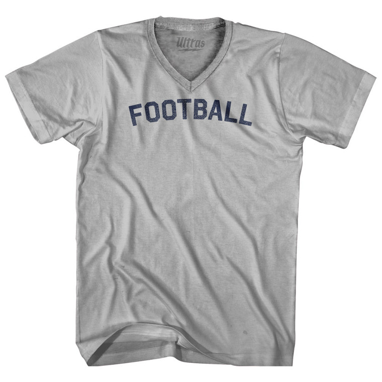 Football Adult Tri-Blend V-neck T-shirt - Cool Grey