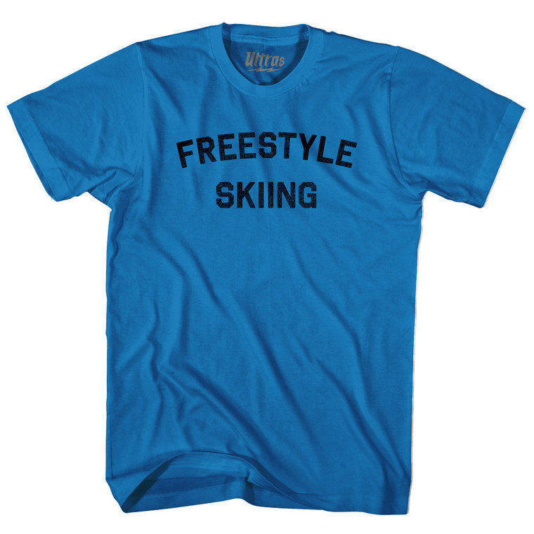 Freestyle Skiing  Adult Cotton T-shirt - Royal