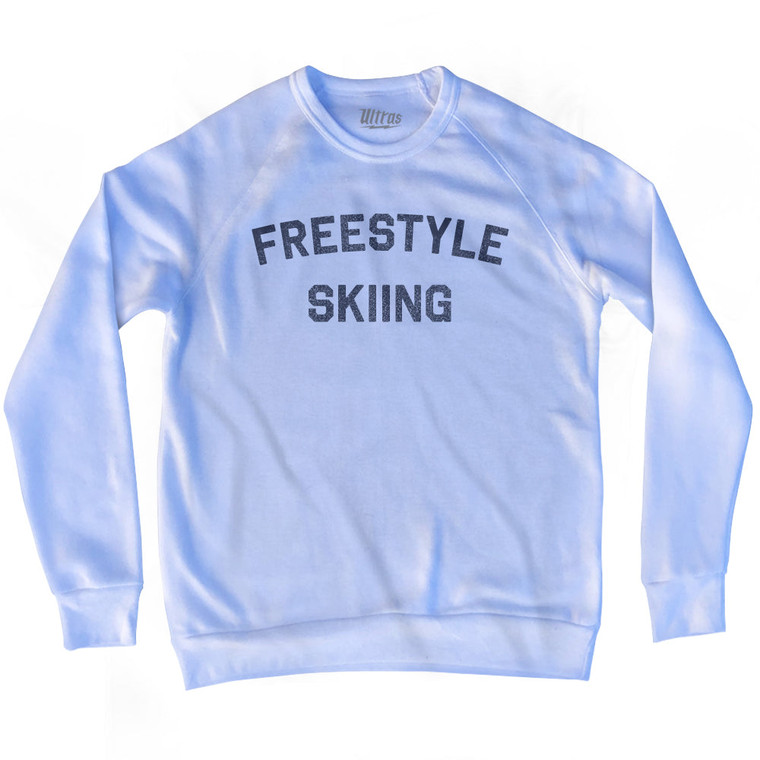 Freestyle Skiing  Adult Tri-Blend Sweatshirt - White