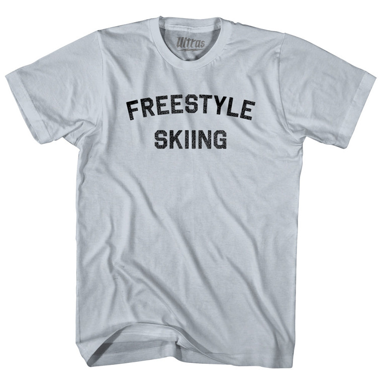 Freestyle Skiing  Adult Cotton T-shirt - Silver