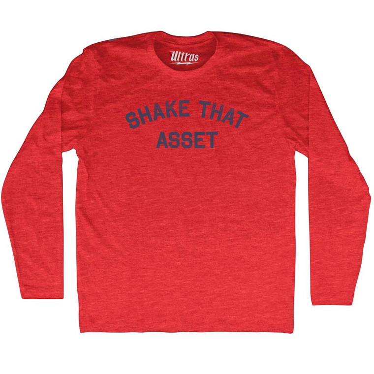 Shake That Asset Adult Tri-Blend Long Sleeve T-shirt - Athletic Red