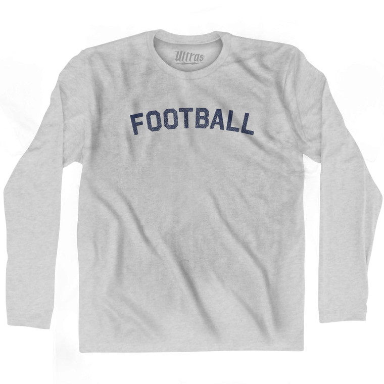 Football Adult Cotton Long Sleeve T-shirt - Grey Heather