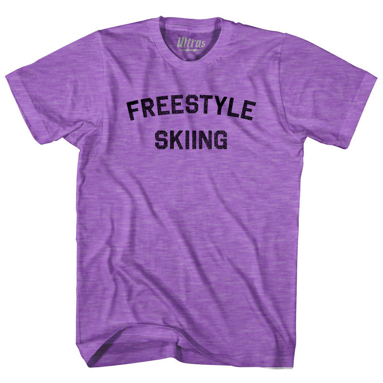 Freestyle Skiing  Adult Tri-Blend T-shirt - Heather Purple