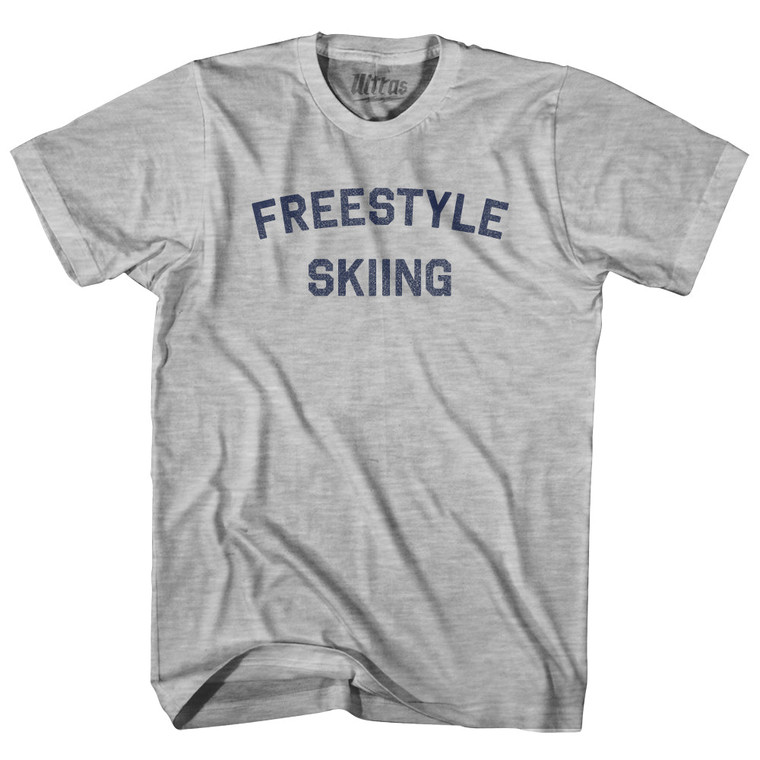 Freestyle Skiing  Womens Cotton Junior Cut T-Shirt - Grey Heather