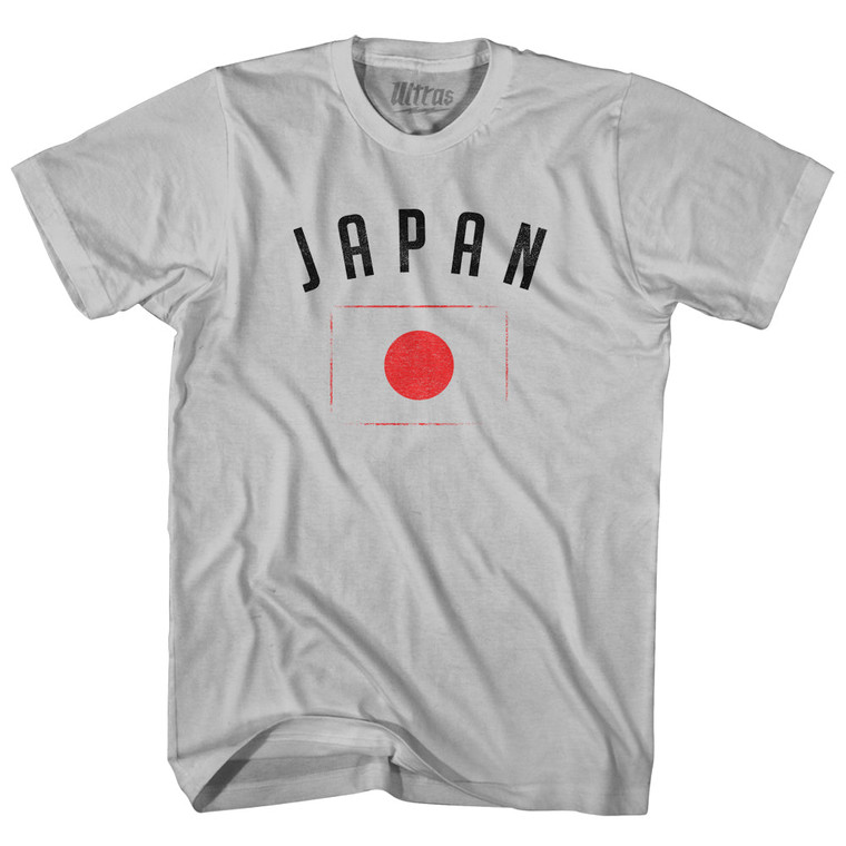 Japan Country Flag Heritage Adult Cotton T-shirt - Cool Grey