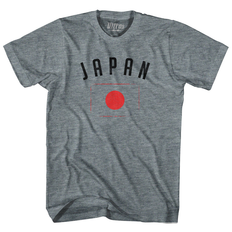 Japan Country Flag Heritage Adult Tri-Blend T-shirt - Athletic Grey