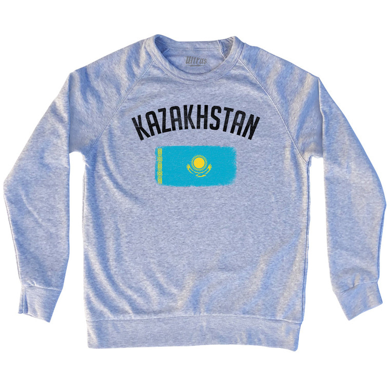 Kazakhstan Country Flag Heritage Adult Tri-Blend Sweatshirt - Heather Grey Kazakhstan Country Flag Heritage Adult Tri-Blend Sweatshirt - Heather Grey
