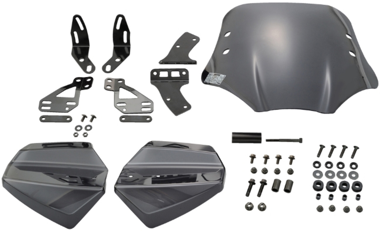 Aero Knuckle Visor & Windshield SS Set, Smoke, 330x360mm, Honda PCX125, PCS150