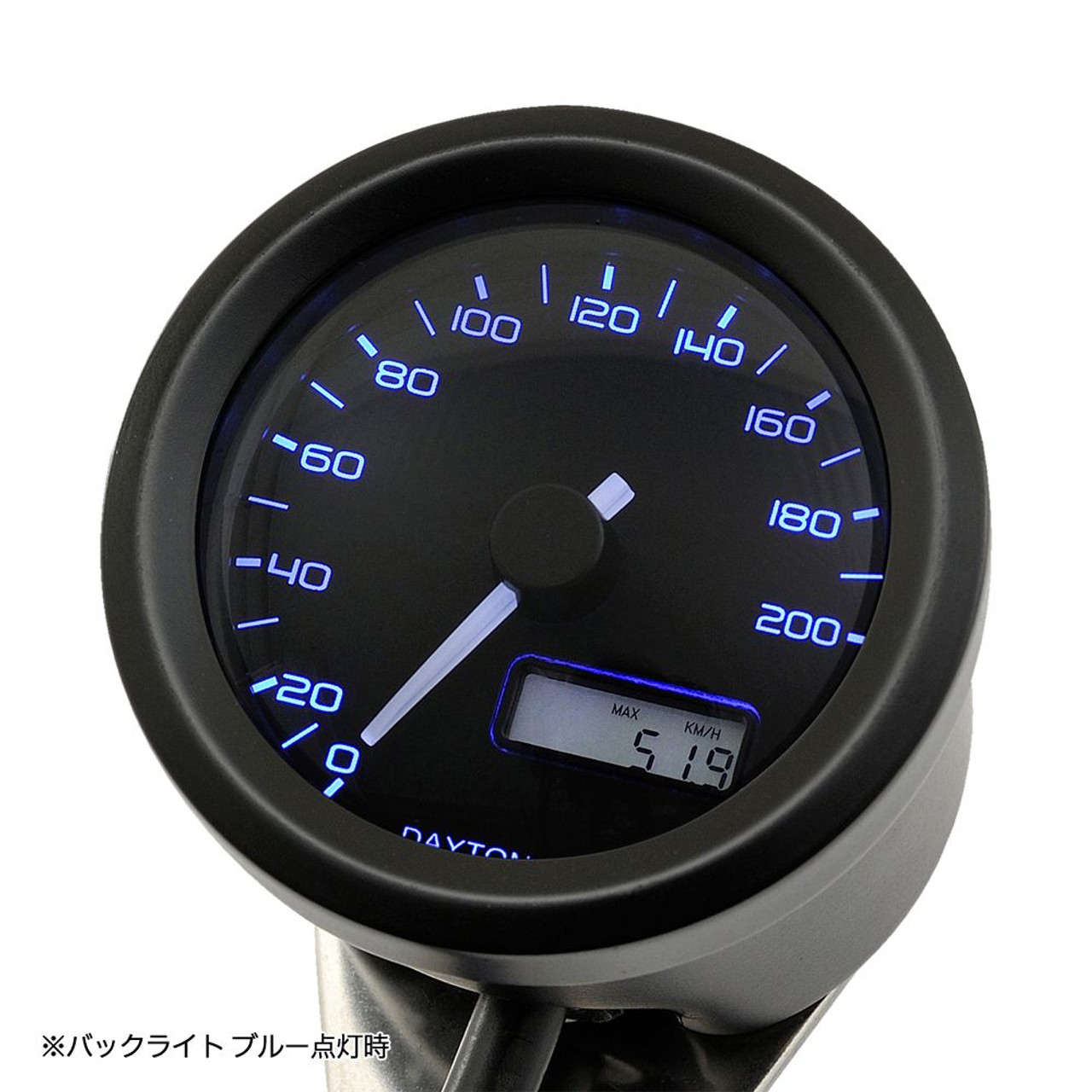 Velona 48 Motorcycle Speedometer, 48mm, 200kph, Black, 3-Color LED - in stock FREE SHIPPING NZ