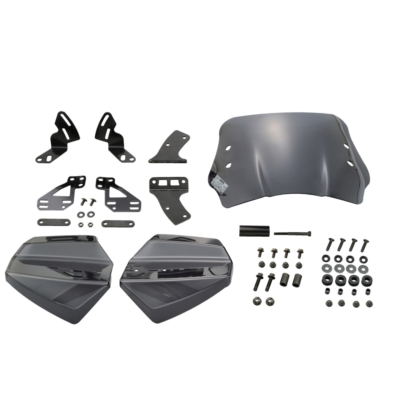 Aero Knuckle Visor & Windshield SS Set, Smoke, Suzuki Address 125S