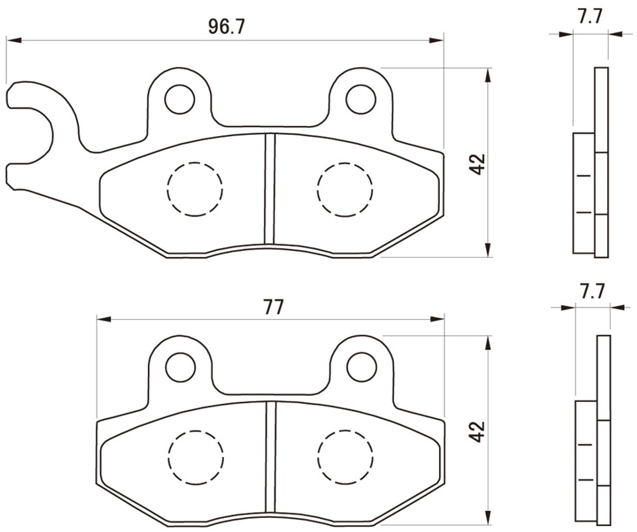 Golden Brake Pad Set,  (F), KDX250SR