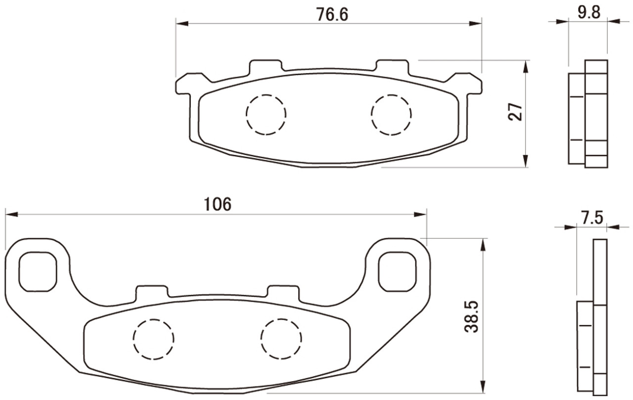 Golden Brake Pad Set, (F&R), Kawasaki ZXR250