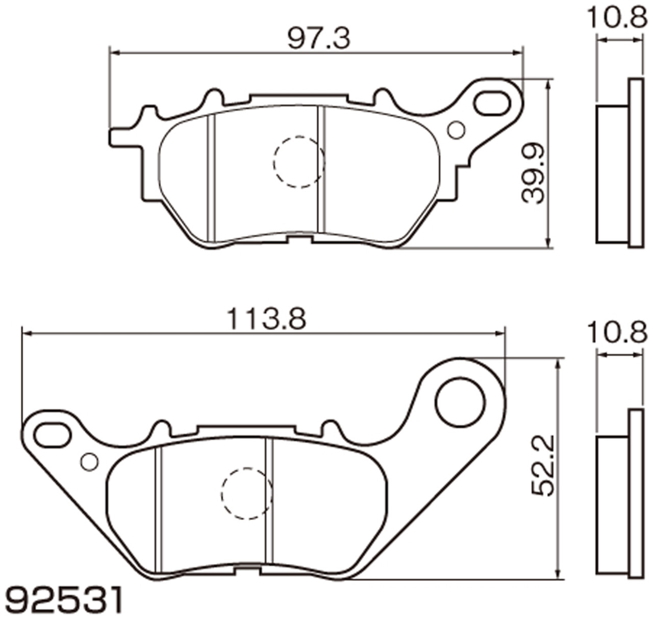 Golden Brake Pad Set, (R), Yamaha YZF-R25 (15-17)