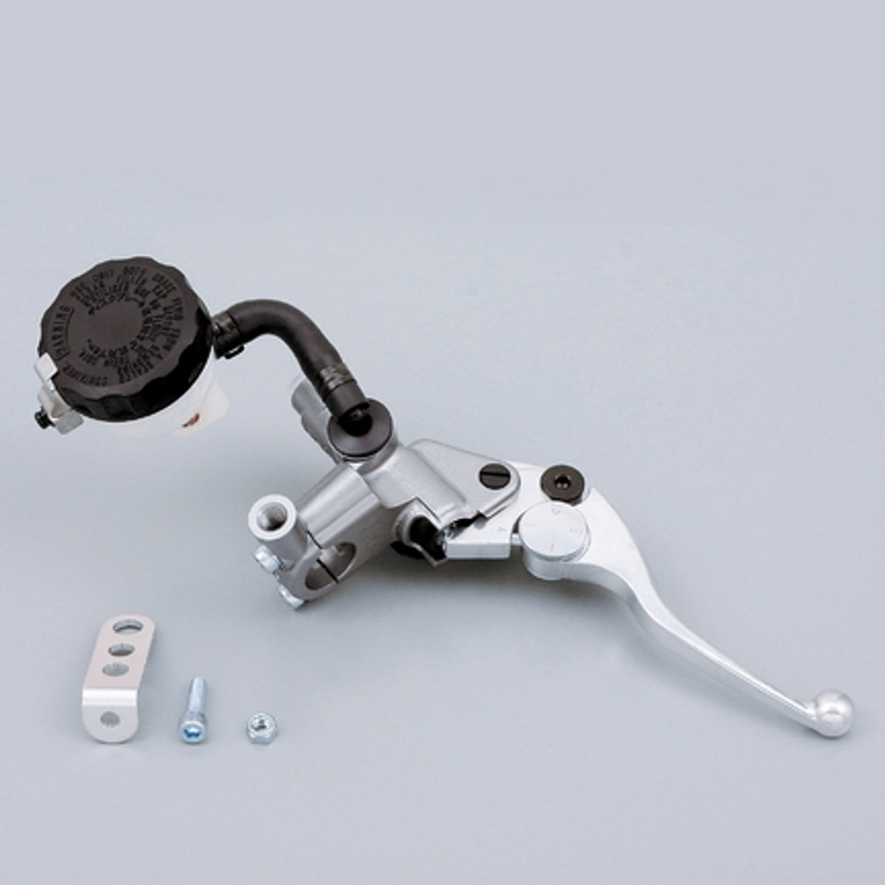 Brake Master Cylinder Kit, Short Lever, Buff Clear Lever, Silver Body, Horizontal Type 11mm, Tank Separate Body Type