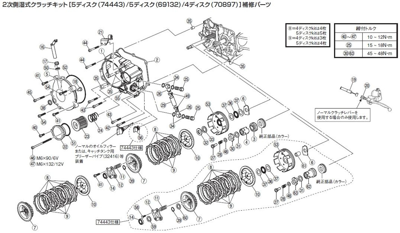 Repair Secondary Wet Clutch Kit - Rod Clutch Lifter/17L