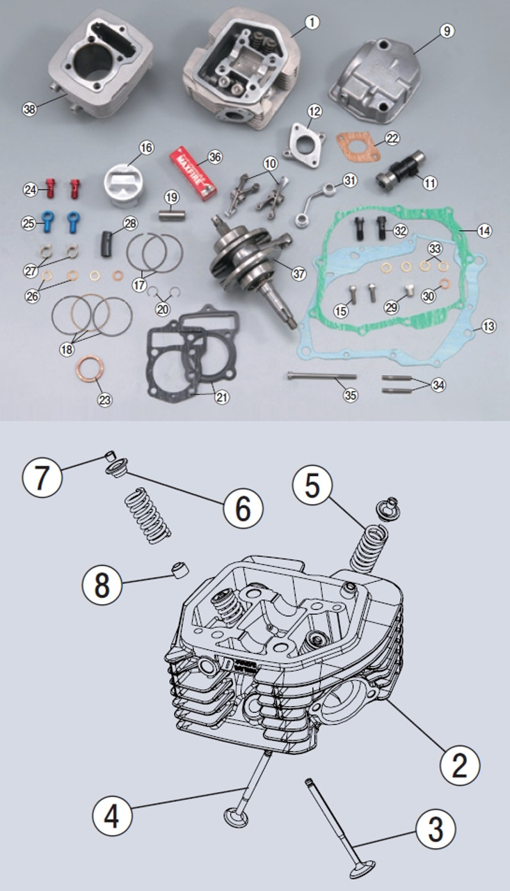 Repair Parts for 4V-OHC Head - Shower Head Cover COMP