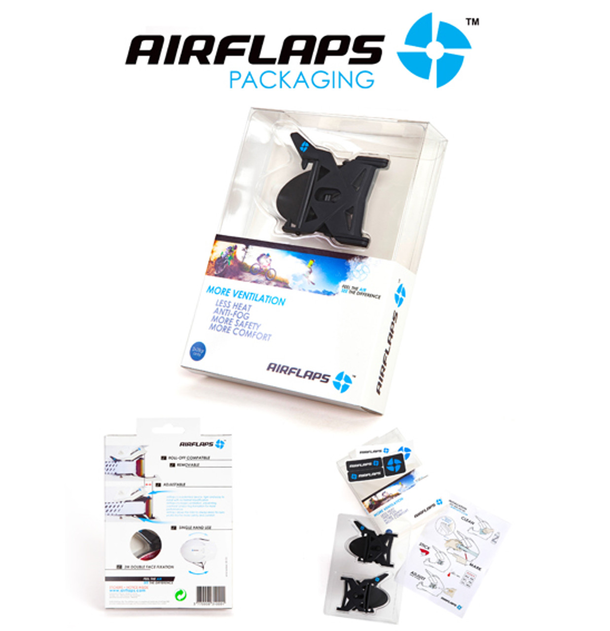 AirFlaps - AirFlaps Kit Black, Goggle Air Ventilation System - NEW!