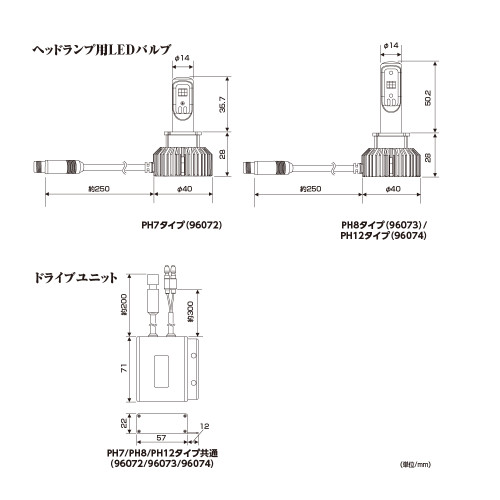 LED Head Lamp Bulb Force Ray PH12