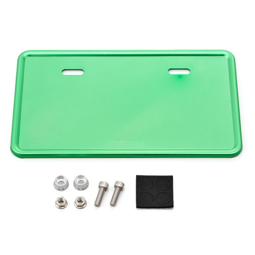 License Plate Holder, Aluminum,  L, Green