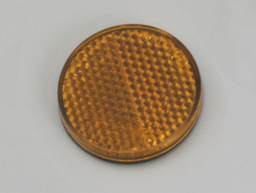 Reflector, Round, Amber, Universal, Adhesive