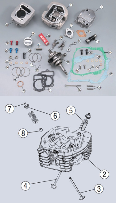 4V-OHC Head Repair Parts - Circlip Set