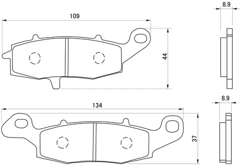 2009 Kawasaki VN900 VULCAN CLASSIC Golden Brake Pads Full Set (2), by Daytona (Japan) Motorcycle