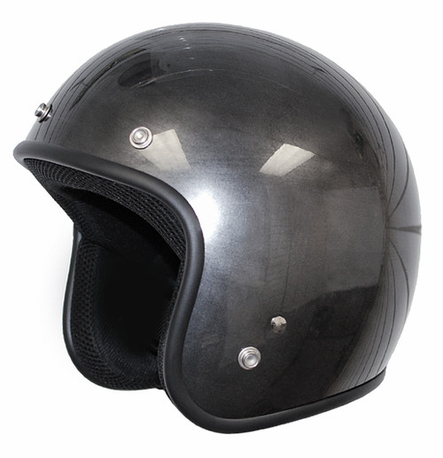 FFM Jetpro 2 Low Rider - Open Face Motorcycle Scooter Helmet - Scratched Metal