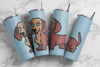 Red Doxie Sublimation Pattern Tumbler 20 oz. Skinny