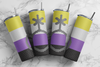 Non Binary Symbol Flag Sublimation Pattern Tumbler 20 oz. Skinny
