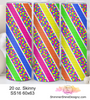 Neon Candy Stripes White SS16 Sublimation Pattern Tumbler 20 oz. Skinny