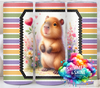 Capybara Pastel Stripes 20 oz. Skinny Square Sublimated Tumbler