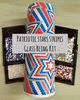 Patriotic Stars Stripes - Glass Rhinestones & Tumbler Included