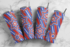Patriotic Stars Stripes - Glass Rhinestones & Tumbler Included