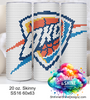 OKC Thunder - Glass Rhinestones & Tumbler Included