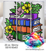 Floral Stack of Books SS16 Sublimation Pattern Tumbler 20 oz. Skinny