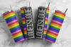 Love is Love Black Stripe Pride Rhinestone Pattern 20 oz Skinny Straight SS16 60x63