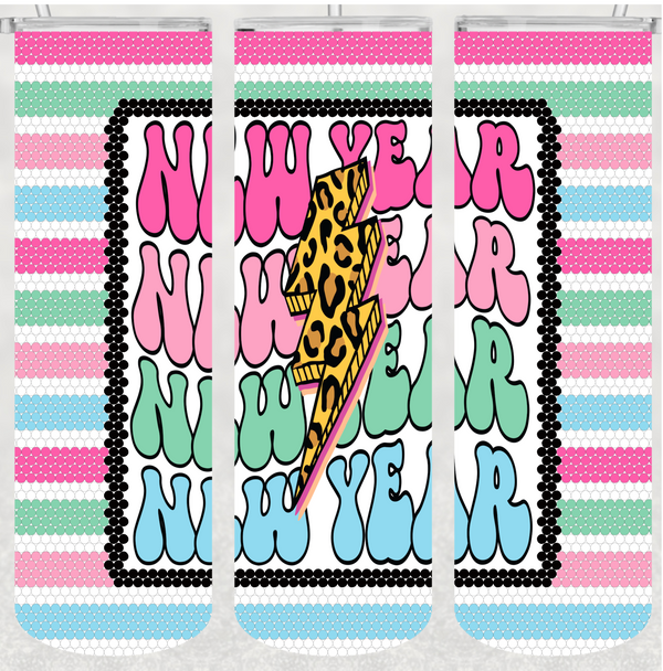 New Year Leopard Lightning SS16/4MM 30 oz. Skinny Square Sublimated Tumbler