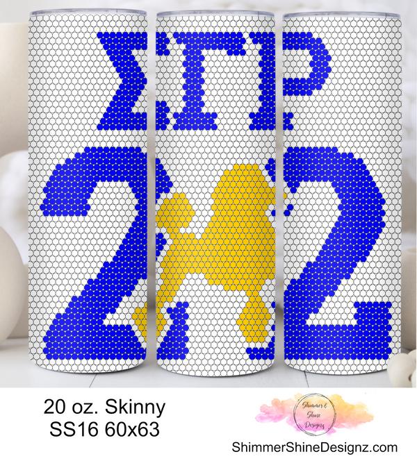Sigma Gamma Rho 22 Sublimation Pattern Tumbler 20 oz. Skinny