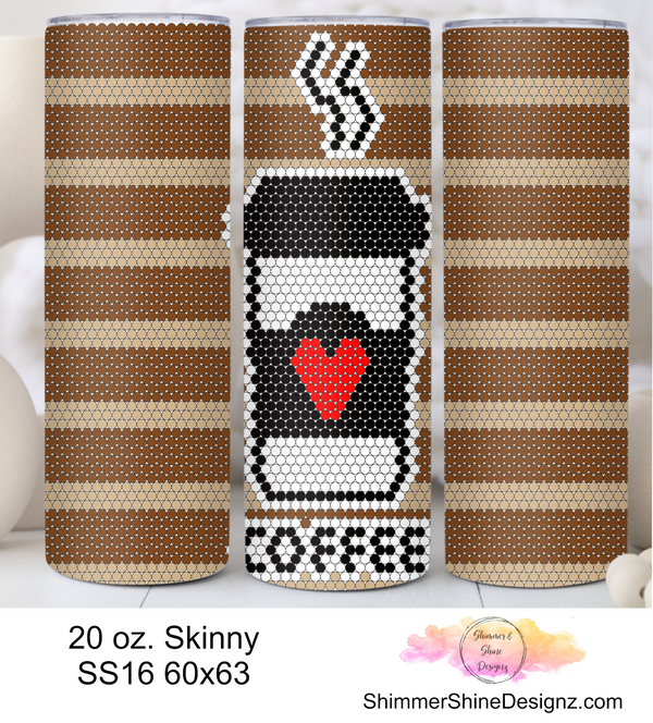 Coffee To Go Stripes SS16 Sublimation Pattern Tumbler 20 oz. Skinny