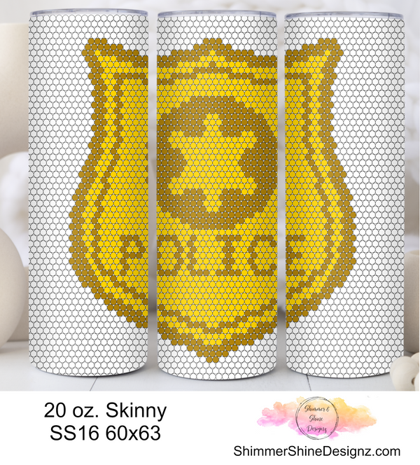 Police Badge White 20 oz Skinny SS16 60x63