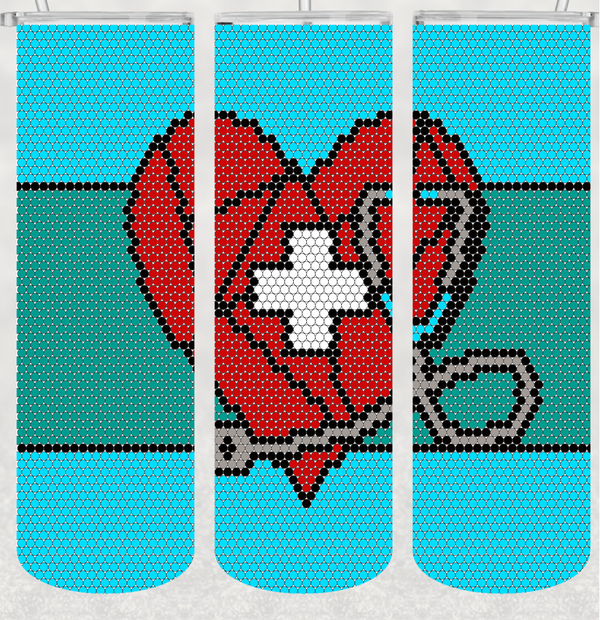 Stained Glass Nurse Heart 30 oz. Skinny SS16 66x72