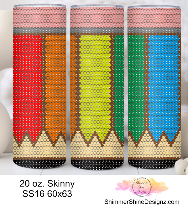 Rainbow Pencil 20 oz Skinny SS16 60x63