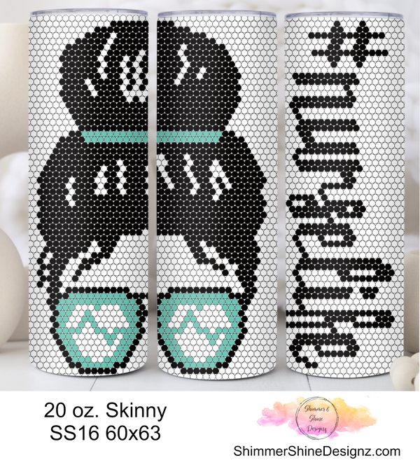 Messy Bun Nurse Life Teal SS16 Sublimation Pattern Tumbler 20 oz. Skinny