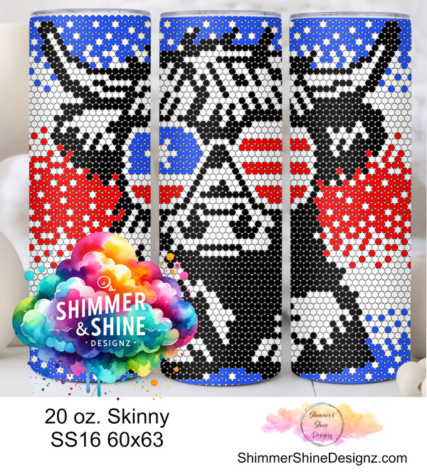 Highland Cow Patriotic Ombre SS16 Sublimation Pattern Tumbler 20 oz. Skinny