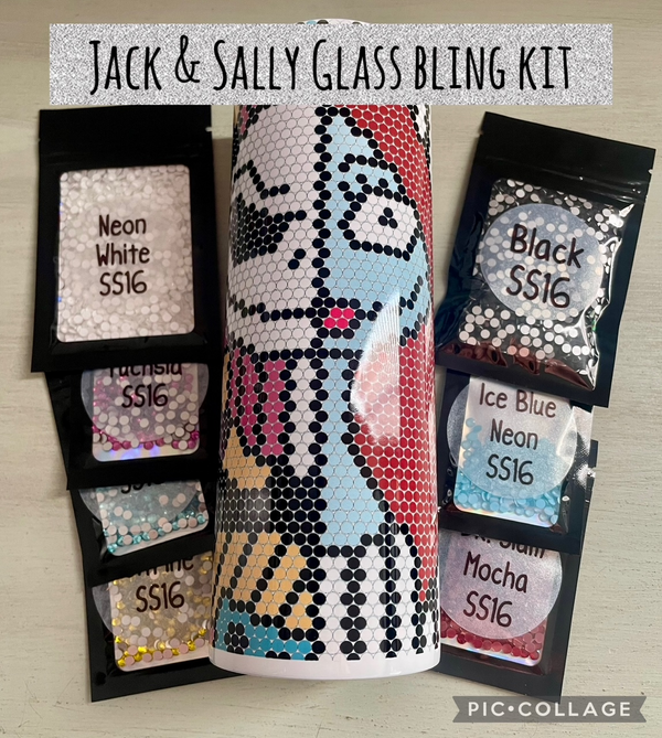 Jack & Sally Split - Glass Rhinestones & Tumbler Included