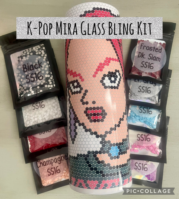 K-Pop Mira - Glass Rhinestones & Tumbler Included
