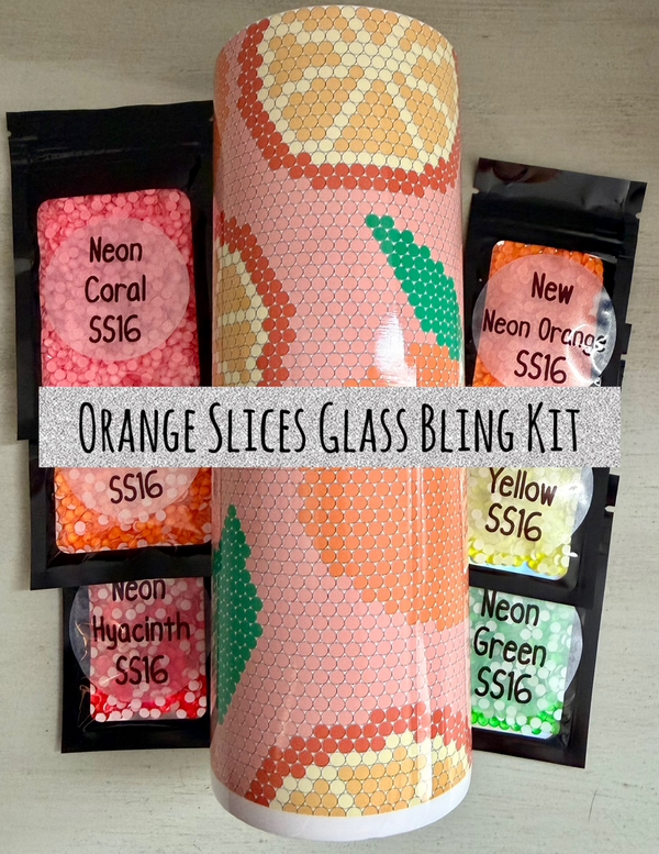 Orange Slices - Glass Rhinestones & Tumbler Included