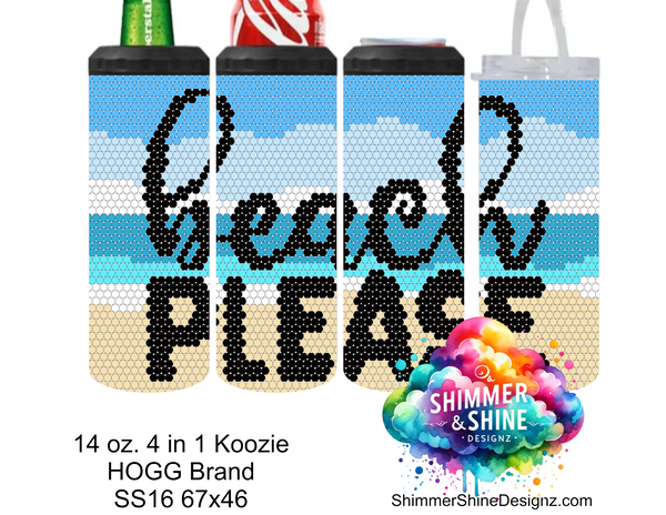 Beach Please SS16 Sublimation Pattern Tumbler 14 oz. 4 in 1 Koozie